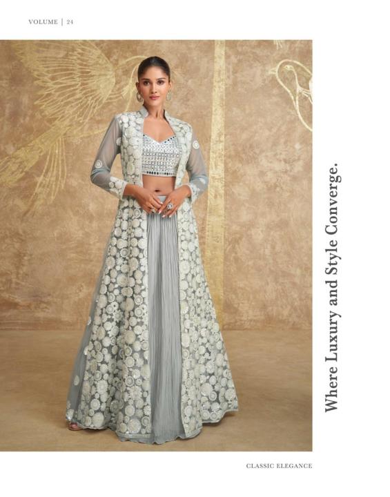 Three-Piece Top, Lehenga, and Shrug Set By Sapnaaz Fashion