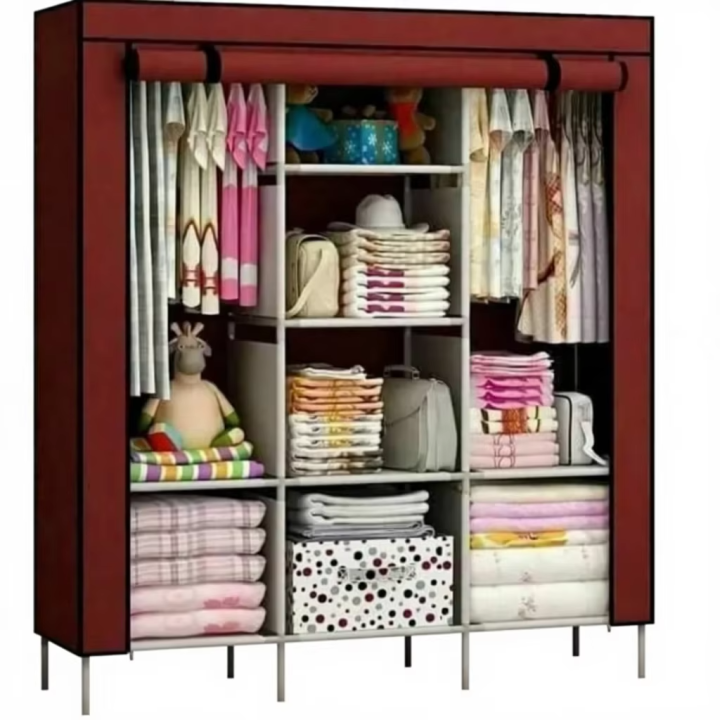 Fancy Portable Folding Wardrobe Organizer – Clothes Rack for Easy Storage