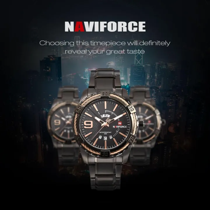 NAVIFORCE%20%20Nf9117%20Luxury%20Stainless%20Steel%20Watch%20For%20Men%20-%20Black/Rosegold%20-%20Image%204