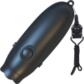 Adjustable 3-Sound Electronic Whistle for Coaches and Sports, 9V Battery Powered, High Volume, Black. 