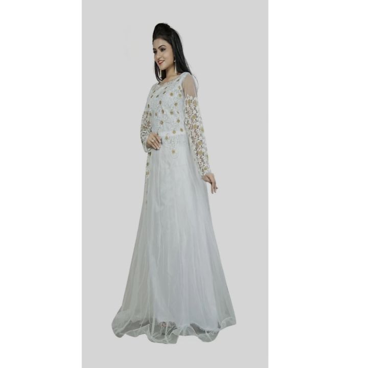 Embroidered%20Net%20Semi%20Stitched%20Anarkali%20Gown%20(%20White)%20-%20Fashion%20%7C%20Long%20Gown%20For%20Women%20%7C%20Women'S%20Wear%20%7C%20-%20Image%204