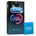 Durex Condoms | 10 Count | Mutual Climax | Special Performa Lubricant Contains Benzocaine To Help Him Last Longer. 