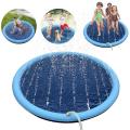 Portable Inflatable Water Spray Fountain Pool Mat Bath Summer Cool Dog Bathtub 150CM Large. 