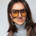 Difutagui Luxury[ New ]T Word Retro Double Beam Large Frame Pilot Sunglasses Luxury Trendy Fashion Big Face Sun Glasses 2024 Sunglasses. 