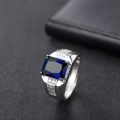 【Mega Emerald Men's Ring Sapphire Green Tapered Trendy Men's Ring Ring. 