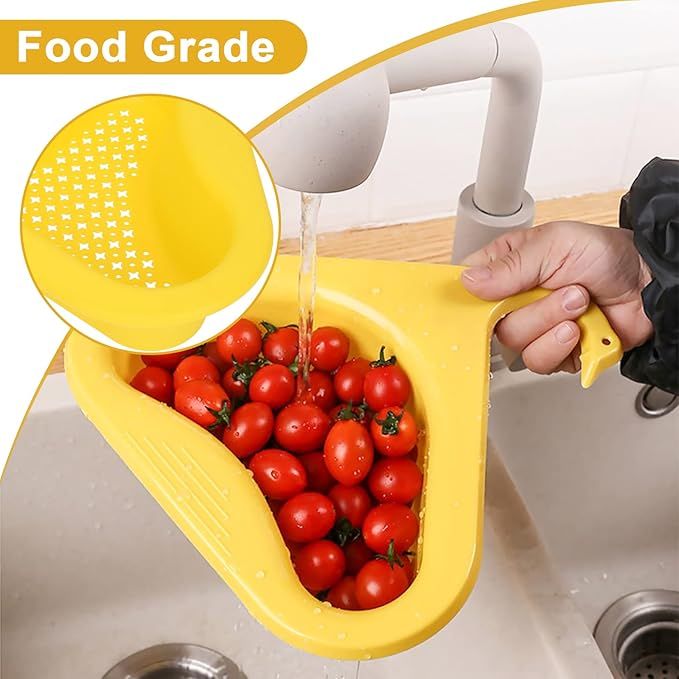 HomeFast Dish Drainer Kitchen Rack Plastic Triangular Sink Strainer ...