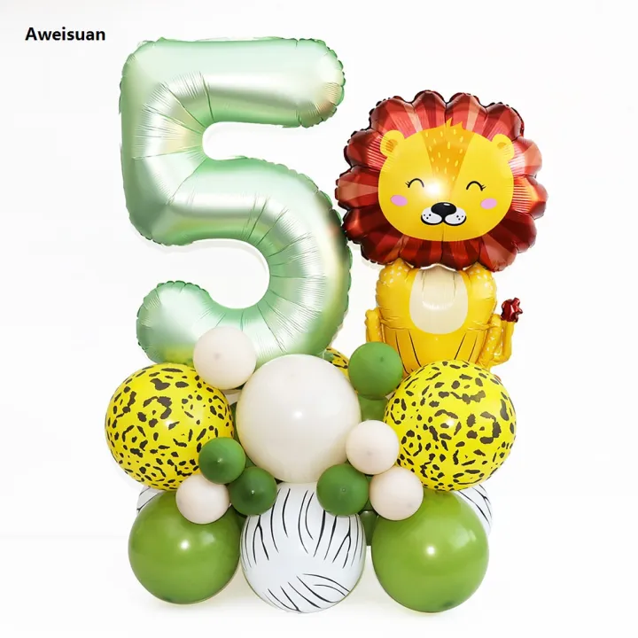 Aweisuan%2035pcs/set%20Jungle%20Safari%20Animal%20Olive%20Green%2032inch%20Number%20Balloons%20Luxury%20Set%20Kids%201%202%203%204%20Years%20Wild%20One%20Birthday%20Party%20Decorations%20-%20Image%205