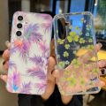 For Samsung S23 S24 Ultra S21 S22 Plus A54 A53 A52 Fall Protection Phone Shell Shockproof Floral Pattern Clear Phone Case Cover. 