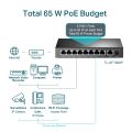 POE Switch TP-Link 9 Port 10/100Mbps Desktop Switch With 8-Port PoE+ TL-SF1009P Black. 