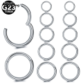 Wenefang 1PC Titanium 20G Hinged Segment Nose Septum Rings Body Clips Hoop For Women Men Cartilage Helix Lip Eyebrow Piercings Jewelry. 