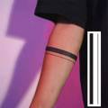 Black Stripe Waterproof Temporary Tattoo Stickers Male Arm Streak Line Punk Style Art Tattoo Personality Leg Tattoo Female. 
