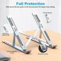 Aluminum Alloy Metal Adjustable Laptop Stand for 10 to 17 Inches Macbook/Laptops/Tab. 