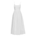 Elegant High-Waist Sling Dress Pleats Spaghetti Strap Beach Dress Sweet Women Clothing Summer. 