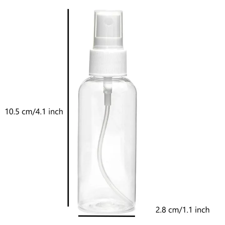 Inditradition Refillable Spray Empty Plastic Bottle Mist Spray Bottle For Home Office Car Travel Cleaning Transparent Pack of 1 50 ML Daraz .np