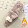 Children's sports pants new boys and girls baby cashmere pants autumn and winter wear thick casual warm pants. 