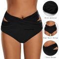 Renyuan Women High Waist Ruched Bikini Bottoms Swimsuit Briefs Pants Biquinis New Feminino 2024 BañAdores Mujer купальник женский Micro Bik. 
