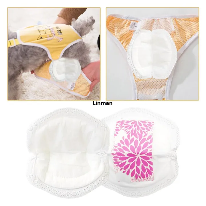Linman%20100pcs%20Dog%20Diaper%20Pad%20Diapers%20for%20Female%20Dog%20Shorts%20Panties%20DisNew%20style%20posable%20Dog%20Diaper%20Liners%20Booster%20Pads%20Doggie%20Physiological%20Pant%20-%20Image%202