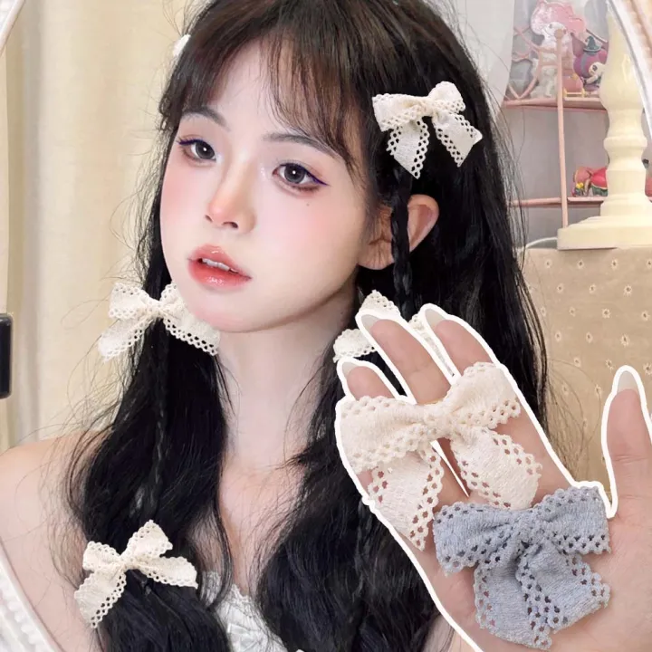 2pcs%20Bow%20Ribbon%20Hair%20Ties%20Rings%20Hairclip%20for%20Girls%20Elastic%20Hair%20Bands%20Rope%20Ponytail%20Holder%20Headwear%20Women's%20Hair%20Accessories%20-%20Image%203