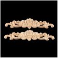 Kqueebee 6 Pcs Decorations: 2 Pcs 20X5Cm Wood Carved Long Onlay Applique & 4 Pcs 10X6Cm Solid Wood Carved Furniture Foot Legs. 