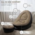 Air Sofa 2 In 1 Ultra Lounge Inflatable Sofa Chair And Ottoman, 1 Seater Inflatable Sofa with Household Air Pump, Couch Chair with Footstool for Indoor & Outdoor in Living room, Bedroom, Reading room Office, Balcony, Garden, Courtyard, Multicolor - Shophi. 