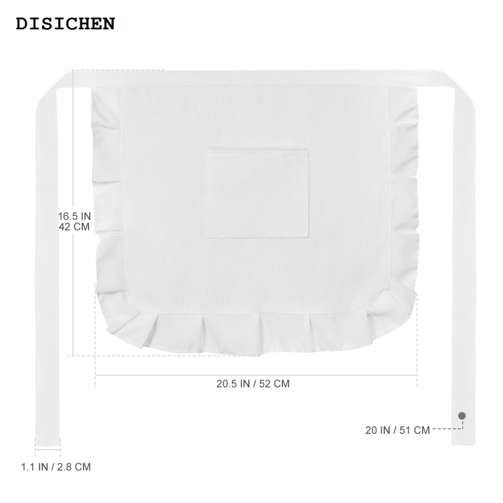 DISICHEN%20Hot%20Selling%20Apron%20Aprons%20Half%20Waist%20Waitress%20Pockets%20White%20Women%20Girls%20Girl%20Cooking%20Short%20Costume%20Retro%20Kitchen%20Men%20Cute%20Server%20Maid%20Maids%20-%20Image%203