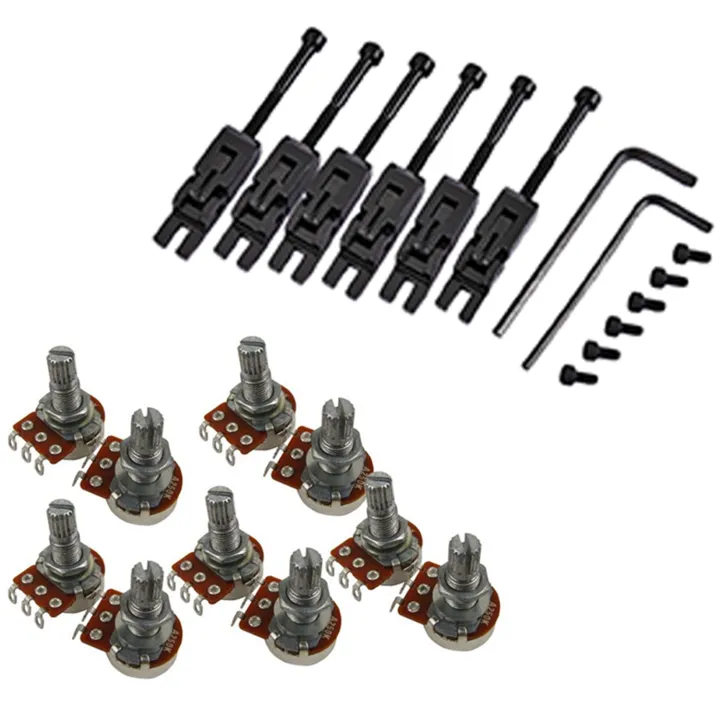 10x%20Guitar%20Small%20Size%20Pots%20A250K%20Potentiometers%20&%206Pcs%20Metal%20Guitar%20Locked%20String%20Saddles%20for%20Floyd-Rose%20Tremolo%20Bridge%20-%20Image%207