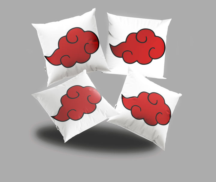 Akatsuki Cloud Printed Cushion Cover with Fillings – Set of 4