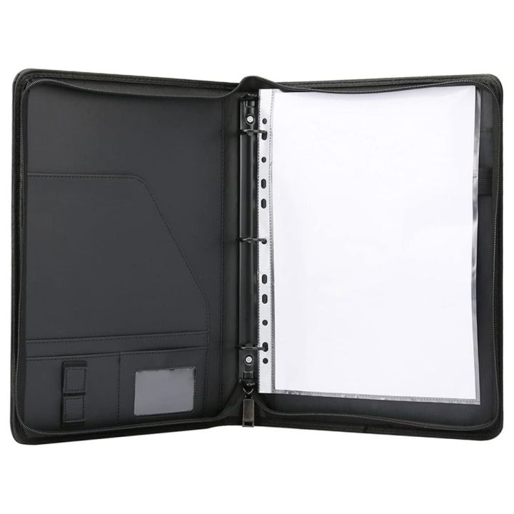 Office Supplies Leather A4 Document Binder Organizer Refillable 3 Ring ...