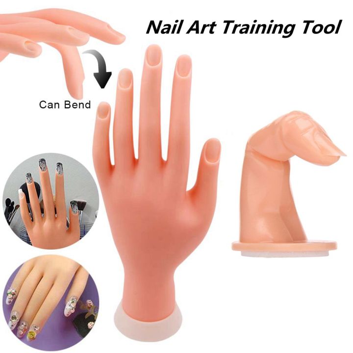 Soft Flexible Practice Nail Manicure Model Plastic Fake Finger Nail Art ...