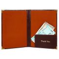 RSKS Regular Full Size Restaurant Bill Folder, Guest Check Presenter, Bill Folder for hotel with Credit Card and Receipt Pocket Black Leather Colour : Bills/ Invoice File. 