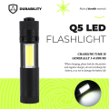 Kqueebee New Mini Portable Aluminum Q5 LED Flashlight XPE&COB Work Light lanterna Powerful Pen Torch Lamp 4 Modes Use 14500 or AA. 