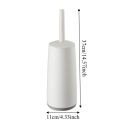 Durable Soft Bristle Toilet Brush With Base Long Handle Standing Base Bathroom Cleaning Tool Space Saving Anti Drip Toilet Brush Set Deep Cleaning. 