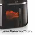 Glen Digital Air Fryer 4.2 Litre Capacity with 8 Pre Set Menu Timer, Temperature Control, 1350W -Black (SA3061DIGI). 