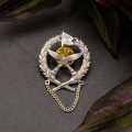 Hesse tisa Pure Silver Round Khukuri Design Brooch For Men. 