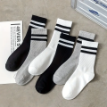 Pack Of 5 Pairs Cotton Plain Striped Sports Business Socks For Men. 