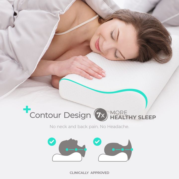 Memory Foam Pillow For Best Sleep and No Neck Pain Cooling Gel