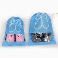 New Non-woven Shoes Pouch Drawstring Portable Shoes Storage Organizer Bags Organization Waterproof Transparent Hanging Bag Home. 