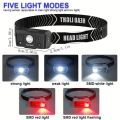 Portable Rechargeable LED Headlamp Mini Portable Powerful Rechargeable Headlamp Lightweight Adjustable Angle Camping Flashlight Outdoor Night Running. 