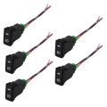 fasdaga 5X Auto Retrofit Switch Waterproof Toggle Switch Fog Lamp Switch with 4 Line for White Light. 
