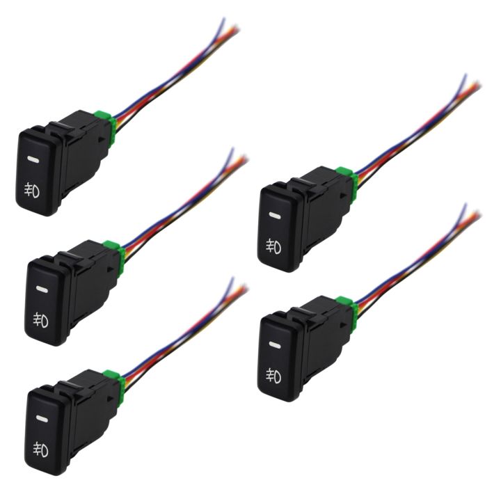 fasdaga 5X Auto Retrofit Switch Waterproof Toggle Switch Fog Lamp Switch with 4 Line for White Light
