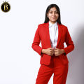 Boss Lady Single Breasted Classic Red Formal Blazer for Women. 
