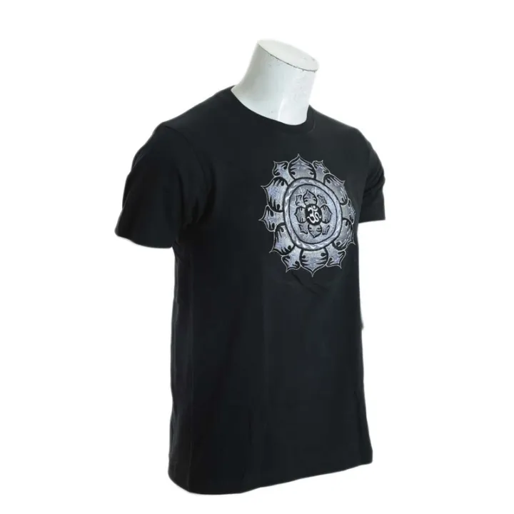 Black%20Cotton%20Round%20Neck%20OM%20Mandala%20Embroidered%20T-Shirt%20For%20Men%20-%20Image%204