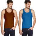 Amul Comfy Sleeveless Multicolor Vest For Men (Pack of 2) (Color May Vary). 