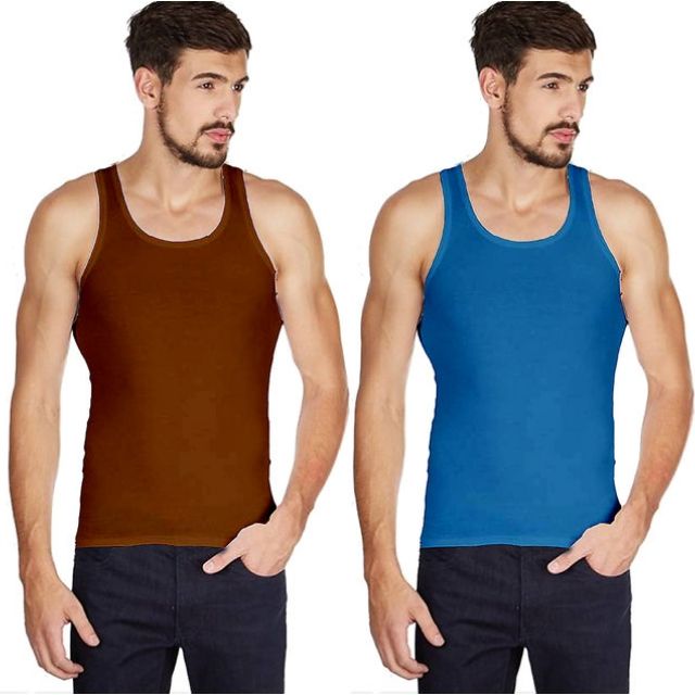 Amul Comfy Sleeveless Multicolor Vest For Men (Pack of 2) (Color May Vary)