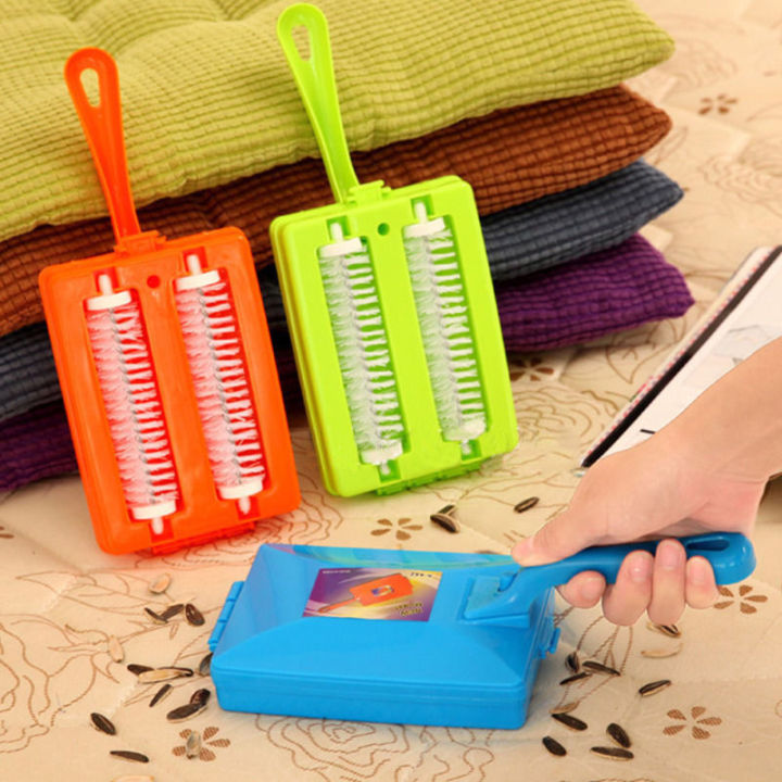 1 Pack Portable Table Sofa Brush Carpet Cleaner Crumb Sweeper Dirt Cleaning Tool Double Roller Cleaner Coll