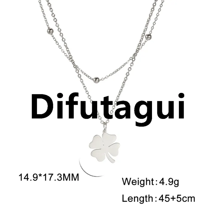 Difutagui%20Cazador%20Dog%20Cat%20Four%20Leaf%20Clover%20Pendant%20Necklace%20for%20Women%20Stainless%20Luxury%20Steel%20Compass%20Angel%20Choker%20Double%20Chain%20Neck%20Jewelry%202024%20-%20Image%207