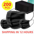 10-200PCS Black Face Mask Adult Disposable Mouth Mask Desechables Mascarillas Negras Quirurquijas Masque Chirurgical Mascara. 