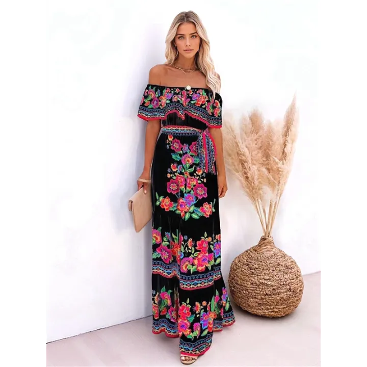 Sleeveless%20Beach%20Long%20Maxi%20Dress%20Black%20&%20Red%20M%20-%20Image%205