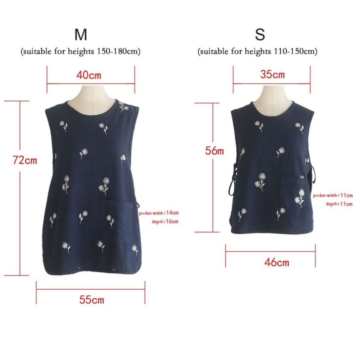 Multipurpose%20Round%20Neck%20Apron%20Vest%20Cotton%20Sleeveless%20Embroider%20Pullover%20Japanese%20Solid%20Color%20Coffee%20House%20Uniform%20Clothing%20Accessories%20-%20Image%202