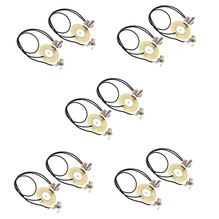 10Pcs 50MM Guitar Pickup Piezo Transducer Prewired Amplifier with 6.35MM Output Jack for Ukulele Guitar